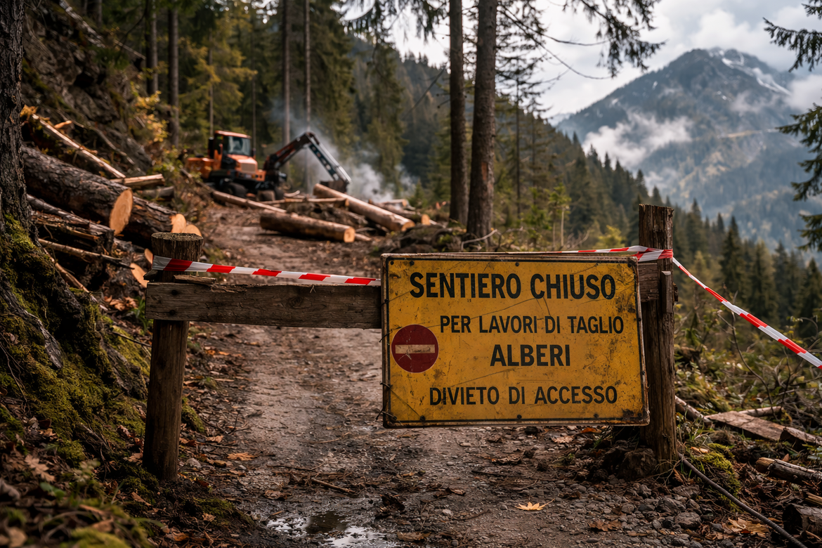 Percorso chiuso per taglio legna